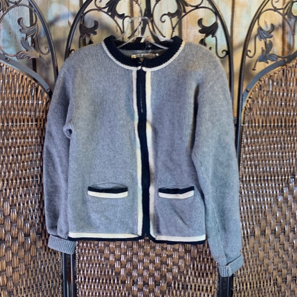 Vintage Brian MacNeil 100% Wool Zip Cardigan Size S - Picture 1 of 4